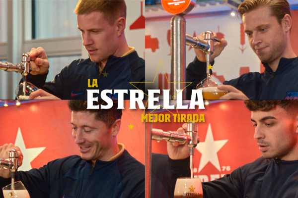 El primer equip masculí del FC Barcelona visita la fàbrica d'Estrella Damm