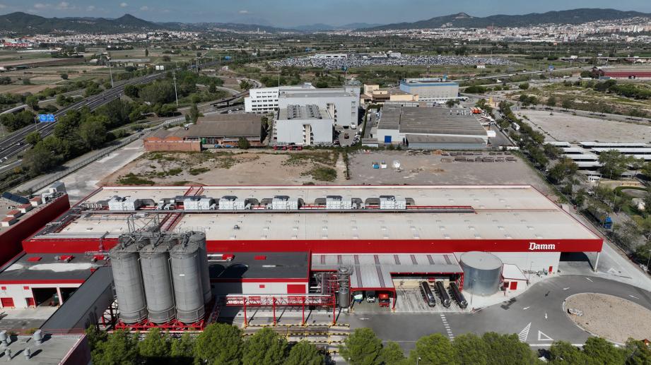 aerial view of the factory