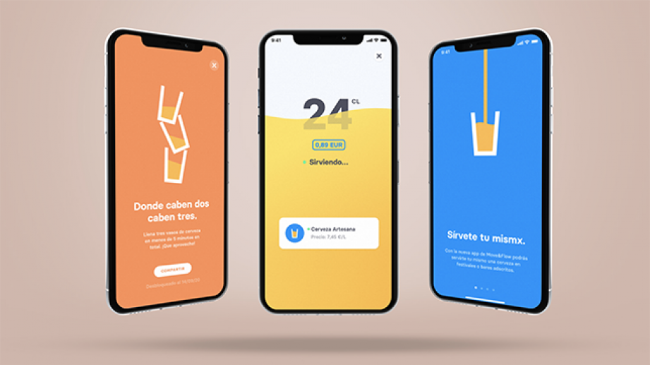 screenshots of the move & flow application